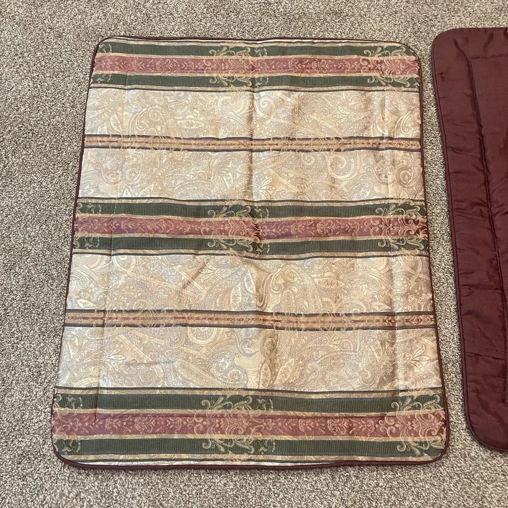 Croscill Dover Manor Dunhill Queen Comforter 2 Shams Old Money Stripe Red‎ Green